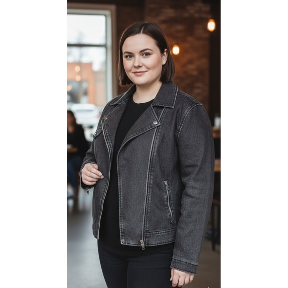 Universal Thread Vegan Faux Leather Moto Distressed Jacket Womens Size XL NEW - Picture 1 of 11